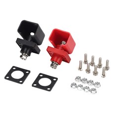 2PCS 200A 에너지 저장 리튬 배터리 터미널 고전류 리튬 배터리 구리 터미널 커넥터, 검은 색과 빨간색