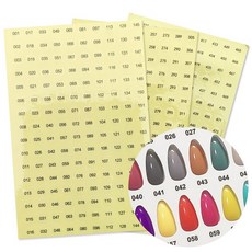 네일 폴리쉬 번호 정리용 라벨스티커 네일컬러챠트 투명 숫자스티커 넘버링 01부터~480번, 1개, 161번부터~320번까지