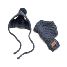 강아지군밤모자 강아지 모자 목도리 그레이 S 애견 외출 산책 1SET, 본상품