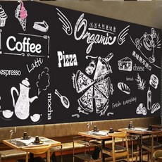 사진 벽 종이 스티커 미식가 패스트 레스토랑 서양 상점 칠판 벽화 벽지 홈 장식, 1. 18950911