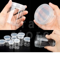 반이몰 투명 플라스틱 공병 원통 원형통 용기 1p (4.8cm-100ml) 플라스틱병, 7cm - 250ml