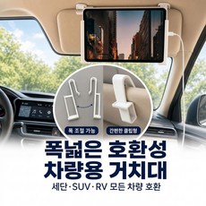 차량용 스마트폰 태블릿 선바이저 다용도 거치대 차량 만능 거치대, 화이트, 1개