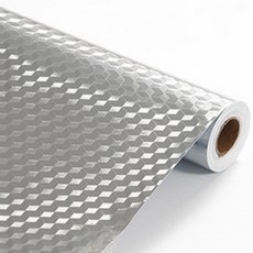 퀴너 접착식 기름때 방지 방수 대용량 주방 알루미늄 시트지, 3개