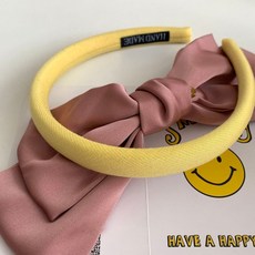 女士布藝髮箍 鵝黃色 高顱頂設計 洗臉頭箍, 1個, 小鷄黃【品優】