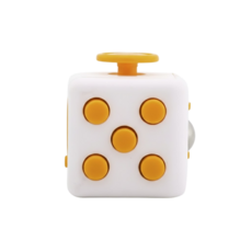 AB3 療癒魔方 Fidget Cube 紓壓方塊, 【AB3】4#白黃色(附吊繩!), 1個