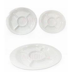 단단한 반찬접시 다이어트 백반집 카페식기 뷔페집기 성당식당 뷔페 식당, 원 3절(대)(207), 1개