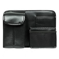 安伯特 碳纖紋座椅頭枕桿固定式收納置物袋 椅間阻隔輔助置物袋 ABT-A127, 1個