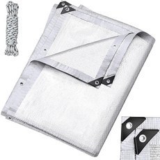 99% 알루미늄 쉐이드 천 반사 방수포 3 x 6피트 현관 프라이버시 스크린 자동차 정원 파티오 페르골라 선쉐이드 개집 커버 내구성이 뛰어난 메쉬 캐노피 쉬운 설정, 10 x 20 ft, 80% Shading Rate, 1