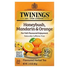 트와이닝스 향 허브차 허니부쉬 만다린 & 오렌지 카페 Twinings Flavored Herbal Tea Honeybush Mandarin & Orange 20, 40g, 1개입, 1개, 100g