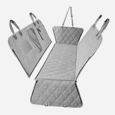 차량 뒷좌석 반밀폐형 보호매트 반려동물 시트커버 탈부착 측면가드 방수, 1개, 럭셔리두꺼운분리형그레이중간그릴+전면분리