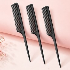 이루모아 촘촘한 미용실 헤어 빗 가르마 꼬리빗, 3개, 블랙 3개, 블랙
