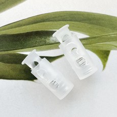 헤세드 일자형 2구 25mm 단색 스토퍼, 60개, 반투명