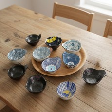 소월상점 도자기 손잡이 앞접시 시리즈 일본식기, 5)블랙 아이 복어 덴다시(i88)