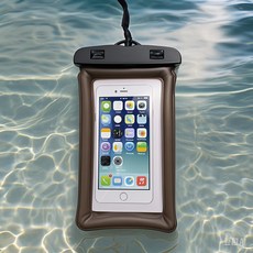 氣囊手機防水袋 觸屏游泳泡溫泉漂流潛水手機套 密封掛脖設計 浮力海邊泳池溫泉適用 附頸繩960112, 黑色【8級防水丨超清拍攝】,1個裝【高清拍照】, 1個