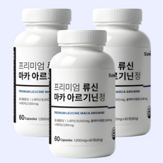 SALMSI 프리미엄 류신 마카 아르기닌 정 블랙마카 뉴신 분리유청단백 로이신 야관문 아연 HACCP, 3개, 60정
