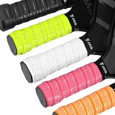 [ 634669 ] 자야 추가 길이 피클볼 패들 그립 테이프 - 인체 공학적 디자인 피클볼 테니스 라켓볼 등을 위한 통기성 구멍이 있는 수분 흡수 오버그립 5팩 충격 및, Black+White+Yellow+Pink+Orange