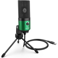 콘덴서마이크 먹방 asmr 방송용 노트북에서 FIFINE USB 팟캐스트 콘덴서 마이크 녹음 사운드 카드 인터페이스 필요 없음 및 팬텀 파워K669, 그린