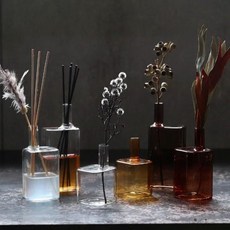 디자인 유리 화병 오브제 인테리어 화병 테이블 꽃꽂이 홈데코 거실, (58005) Small maroon, 단일상품0