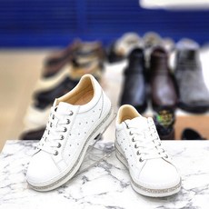 여성 3.5CM 화이트 보석줄 포인트 경량 스니커즈 운동화 3FQ459WH 657975