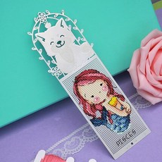 새로운 020 공예 Stich 크로스 스티치 책갈피 크리스마스 플라스틱 패브릭 바느질 자수 공예 크로스 스티치 키트 계산, 네이비 블루, 1개