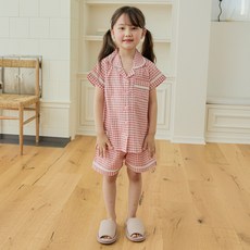 원더풀라이프 순면 국산 여 아동 주니어 그랑데 반팔 상하 잠옷 세트