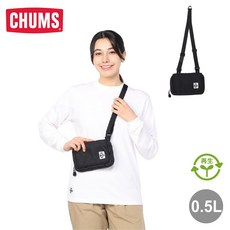 CHUMS Recycle Wallet Shoulder Pouch 兩用肩背包 經典LOGO, 黑色