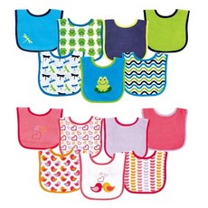 韓風童品 (7件套)男女童動物防水毛巾布圍兜 青蛙 小鳥寶寶口水巾 兒童圍嘴 吃飯衣