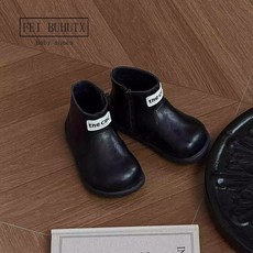 兒童馬丁靴，英倫風軟底短靴，時尚側拉鍊小皮靴