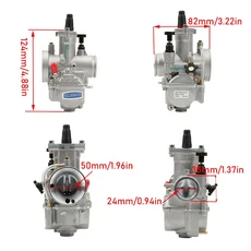 Keihin 2T ATV ​​쿼드 고 카트 75-250cc 오토바이 PWK 30 34mm 기화기 용 파워 제트가있는 UniversalvCarbu, 05 24mm