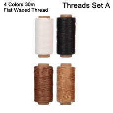 송곳 작업 도구 골무 가죽 바늘이 납작한 실 세트 있는 키트 수제 왁스 DIY 재봉 공예 스티칭, 레드계열, 1개