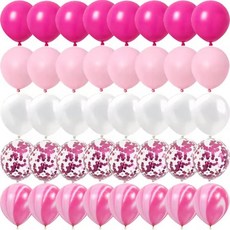 로즈 핑크 메탈 라텍스 콘페티 풍선 웨딩 장식 생일 샤워 새해 파티, 1개, 5. 40pcsA