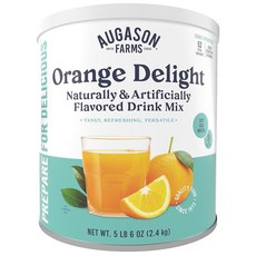 Augason Farms Orange Delight 드링크 믹스 캔 비상 식품 공급 일상 식사 52회 분량, 355ml