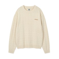 매장정품 와키윌리 WACKY WILLY 베이직 케이블 조직 풀오버 크림 MG2403KT12CM 64171