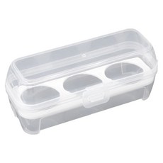 뚜껑이 있는 야외 캠핑용 휴대용 누수 방지 디자인과 호환되는 충격 방지 투명 달걀 보관 용기, 3 grids