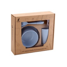 Baby童衣 Zakka 小麥餐盤 小麥碗, 1個, 北歐藍６件組