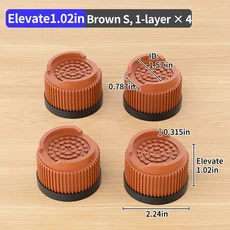 신형 높이 조절 가구 받침대: 다양한 크기 제공 소파 다리 및 의자 보호에 적합, 11 Brown Round S 4pcs