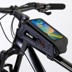 MOZOWO 자전거 프레임 백 방수 바이크 폰 마운트 홀더 전면 탑 튜브 파우치 패니어 사이클링 보관 가방 사이클 크로스바 백 아이폰 16 15 14 13 12 프로 맥스 삼, 블랙 및 레드