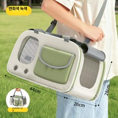 대용량 반려동물 휴대용 고양이 강아지 펫 가방 통풍 손잡이, 그린, 1개, 1L