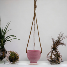 에코 미니 행잉걸이 플라스틱 화분, 1개, 핑크