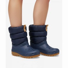 크록스 키즈 유아 아동 주니어 클래식 네오 퍼프 부츠 토들러 네이비 207683-4PQ