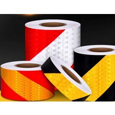 야광테이프 안전 표지 50M 스티커 방지 충돌 필름 반사, 3. 옐로우 블랙 폭 10cm (50m/롤), 1개