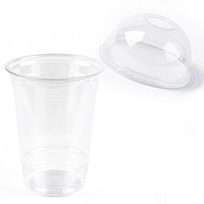 [세트] 국내생산 PET92파이16온스 투명 아이스컵 100개+뚜껑100개/테이크아웃