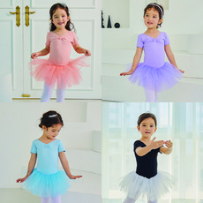 어린이 아동 반팔 튜튜 발레복 스냅단추 발레학원준비물 4~10세