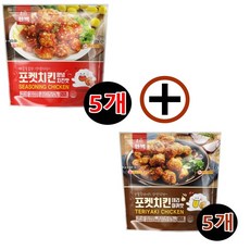 한맥 포켓치킨 매콤달콤한 양념치킨맛 5봉지 + 순살후라이드 간장치킨 데리야끼맛 5봉지, 1개, 180g