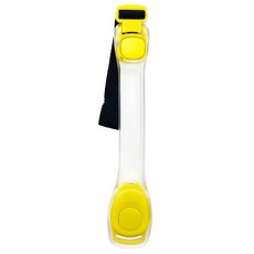 KDEA 新款戶外運動跑步騎行發光臂帶，魔術貼夜間警示安全臂環, 黃殼黃燈黃色按鍵, 1個