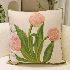 북유럽 쇼파쿠션 플라워 거실 등쿠션 방석 꽃쿠션, C. 45x45cm 커버 업그레이드 쿠션, A