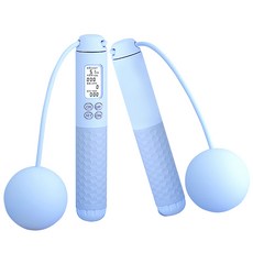 電子計數跳繩 智能負重無繩兩用健身器材, 藍色, 1個