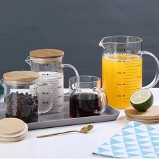 高硼硅玻璃量杯 透明加厚玻璃杯 帶刻度 家用廚房計量杯, 1個, 350ml