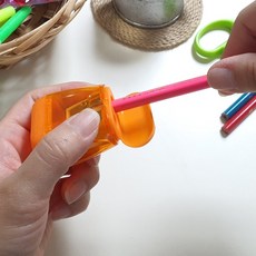 연필깎이 투입구2개 미니형 수동 문구용품