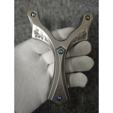 全鈦合金 V8 雕花版 單卡 弓臂厚15, 如圖所示, 1個
